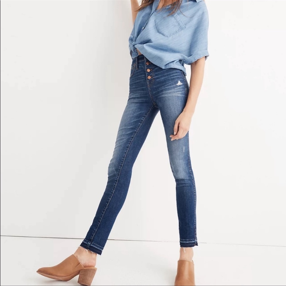 Madewell 10” High Rise Skinny Jeans Drop Hem Edition 24